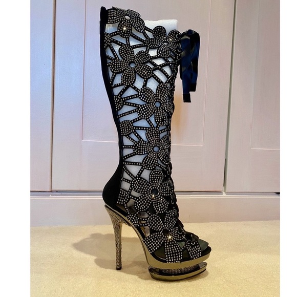 Platform Rhinestone Knee Boot | Poshmark
